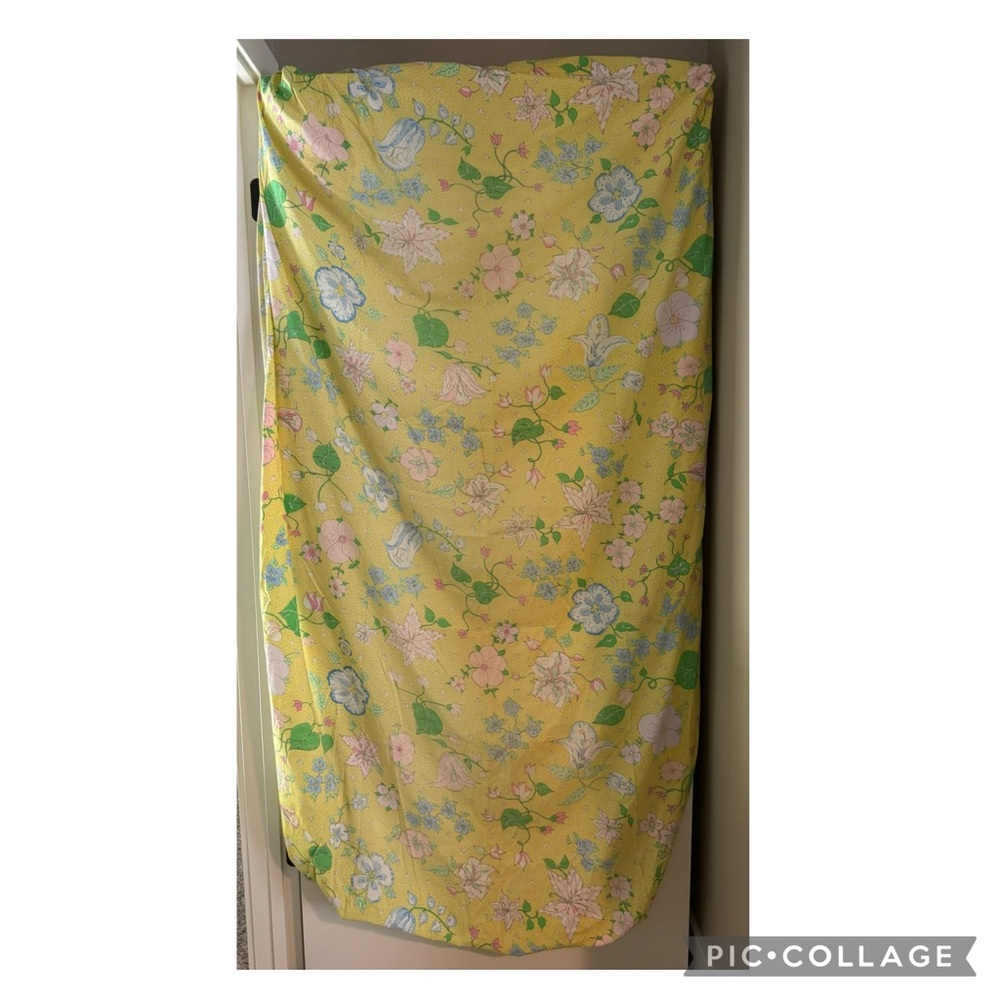 Vintage 70’s Yellow Floral Heart Polka Dot Twin Sheet Set Barbara Brody Martex - Picture 8 of 12